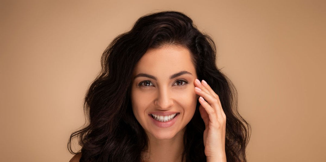 face of cheerful young looking woman 