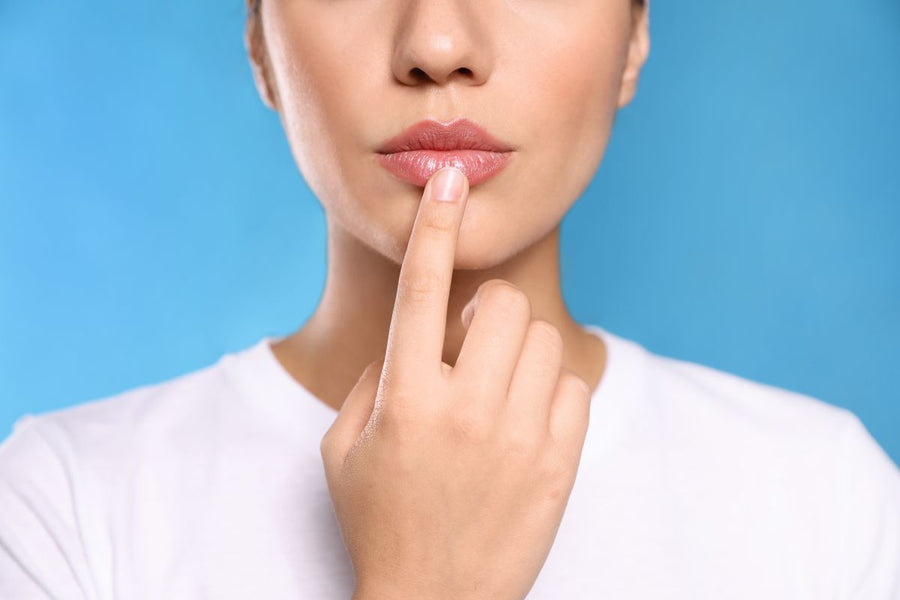 woman with perfect full lips 